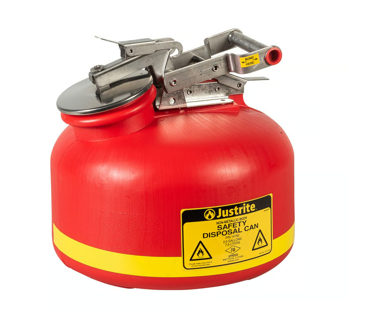 Justrite 14762 7,5 Litre Sıvı Bertarafı için Polietilen Güvenlik Bidonu 